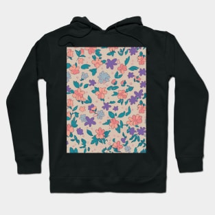 Floral Pattern 90' lofi: Pastel Petal Harmony Magnet Hoodie